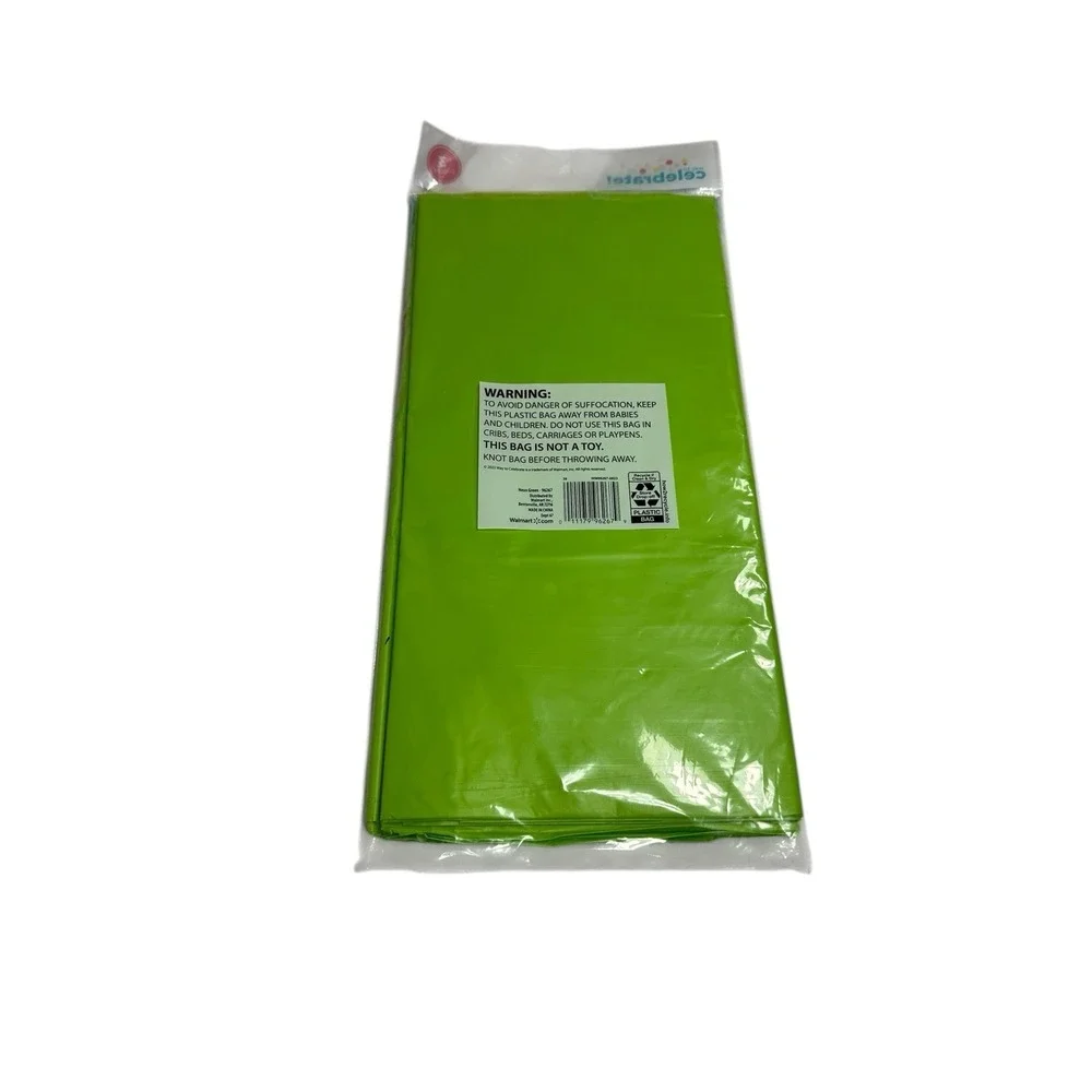 celebrate 3 pack bright green plastic table‎ covers 54x108 inches rectangle